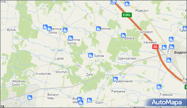 mapa Sułków gmina Góra, Sułków gmina Góra na mapie Targeo