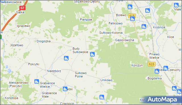 mapa Sułkowo Borowe, Sułkowo Borowe na mapie Targeo