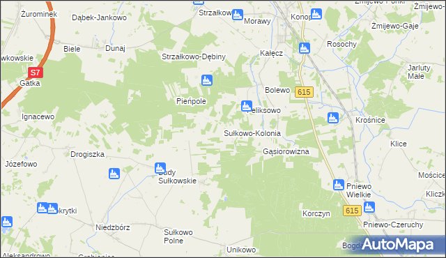 mapa Sułkowo-Kolonia, Sułkowo-Kolonia na mapie Targeo