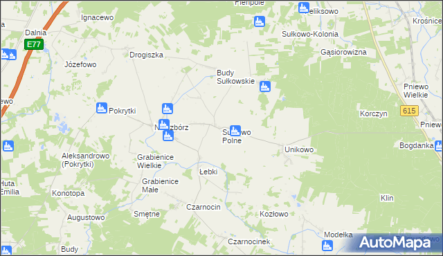 mapa Sułkowo Polne, Sułkowo Polne na mapie Targeo