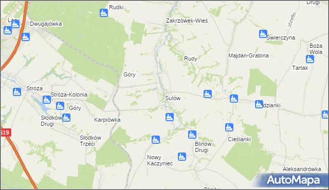 mapa Sulów, Sulów na mapie Targeo