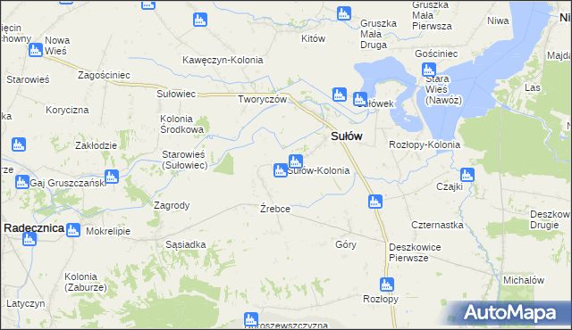 mapa Sułów-Kolonia, Sułów-Kolonia na mapie Targeo