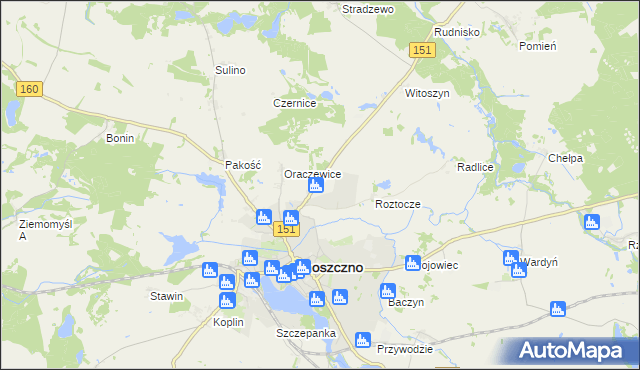 mapa Sułowo gmina Choszczno, Sułowo gmina Choszczno na mapie Targeo