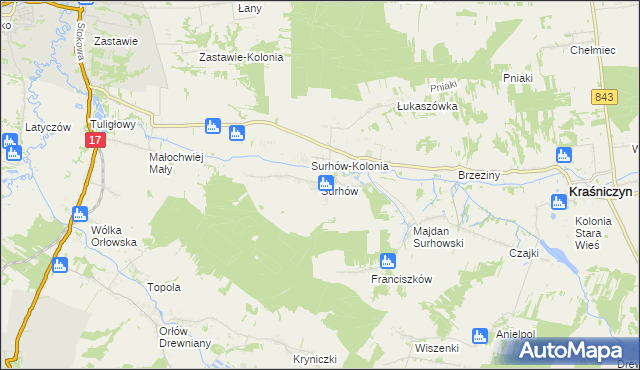 mapa Surhów, Surhów na mapie Targeo