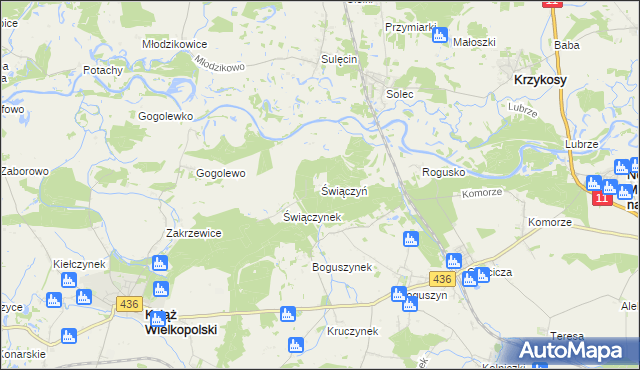 mapa Świączyń, Świączyń na mapie Targeo