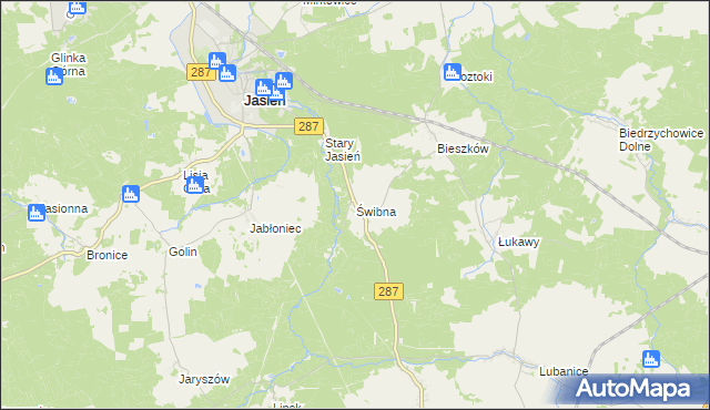 mapa Świbna, Świbna na mapie Targeo