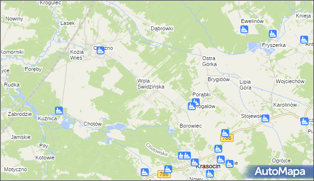 mapa Świdno gmina Krasocin, Świdno gmina Krasocin na mapie Targeo