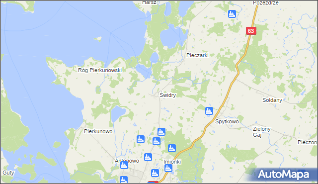 mapa Świdry gmina Giżycko, Świdry gmina Giżycko na mapie Targeo