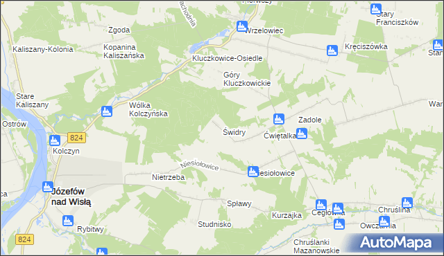 mapa Świdry gmina Opole Lubelskie, Świdry gmina Opole Lubelskie na mapie Targeo