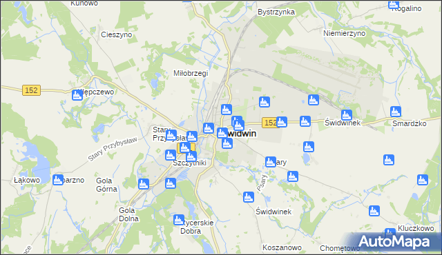 mapa Świdwin, Świdwin na mapie Targeo