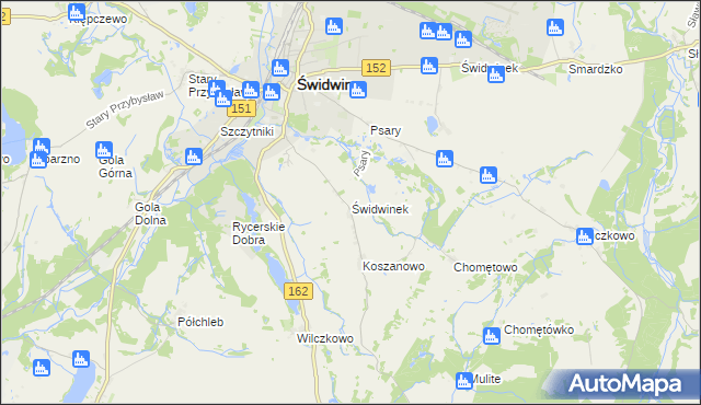 mapa Świdwinek, Świdwinek na mapie Targeo