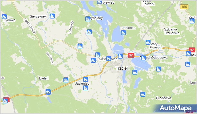 mapa Świdwowiec, Świdwowiec na mapie Targeo