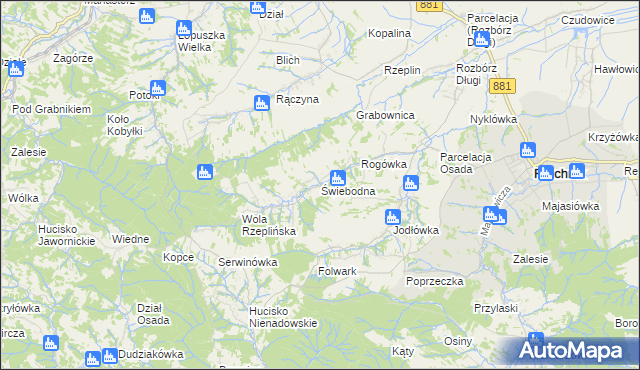 mapa Świebodna, Świebodna na mapie Targeo