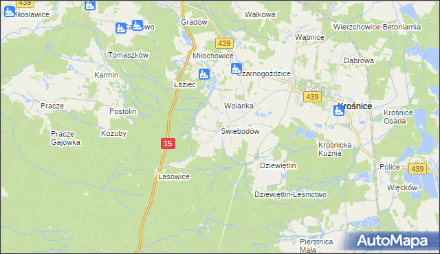 mapa Świebodów, Świebodów na mapie Targeo