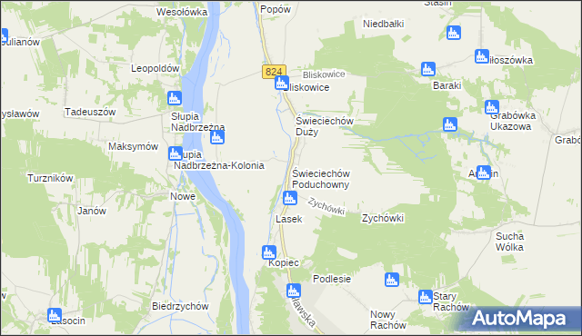 mapa Świeciechów Poduchowny, Świeciechów Poduchowny na mapie Targeo