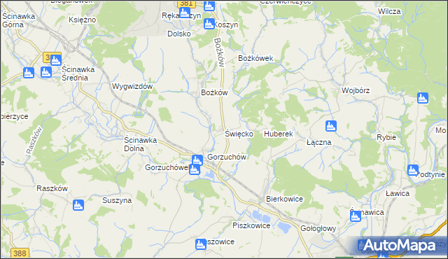 mapa Święcko, Święcko na mapie Targeo