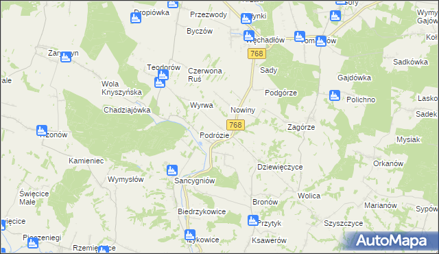 mapa Świerczyna gmina Działoszyce, Świerczyna gmina Działoszyce na mapie Targeo