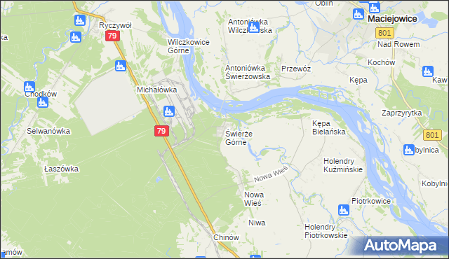 mapa Świerże Górne, Świerże Górne na mapie Targeo