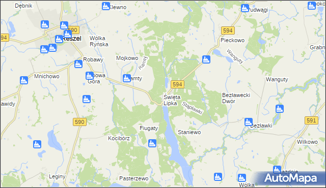 mapa Święta Lipka, Święta Lipka na mapie Targeo