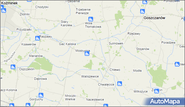 mapa Świnice Kaliskie, Świnice Kaliskie na mapie Targeo