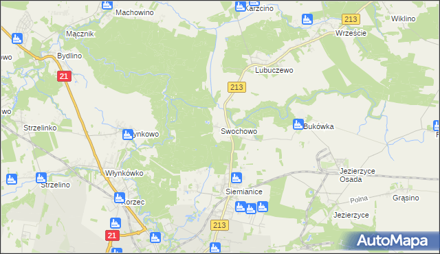 mapa Swochowo gmina Słupsk, Swochowo gmina Słupsk na mapie Targeo