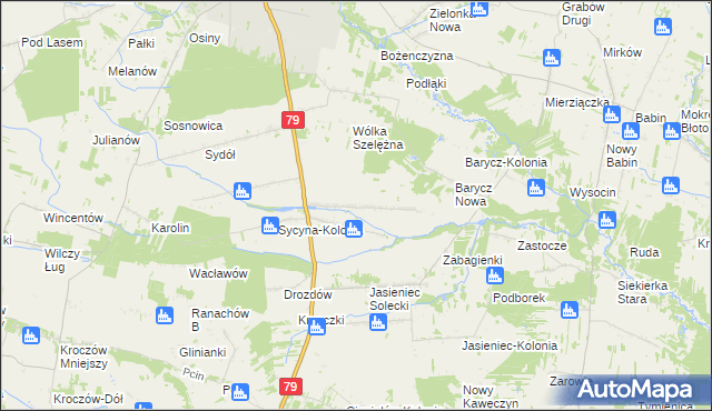 mapa Sycyna Północna, Sycyna Północna na mapie Targeo