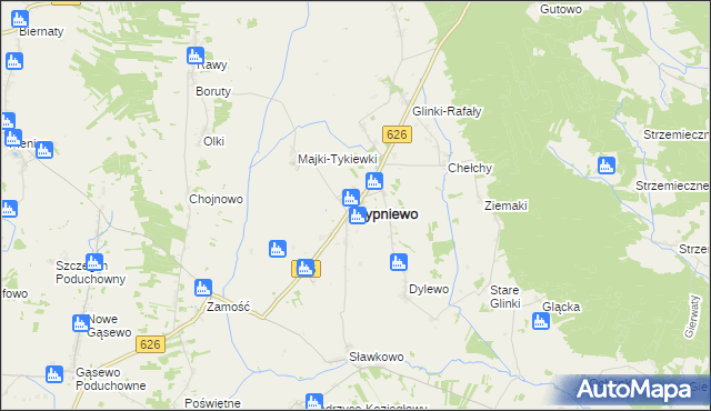 mapa Sypniewo powiat makowski, Sypniewo powiat makowski na mapie Targeo