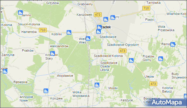 mapa Szadkowice-Kolonia, Szadkowice-Kolonia na mapie Targeo