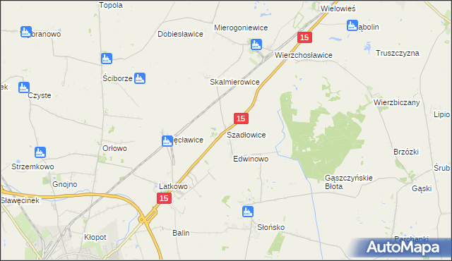 mapa Szadłowice gmina Gniewkowo, Szadłowice gmina Gniewkowo na mapie Targeo