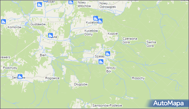 mapa Szałas gmina Zagnańsk, Szałas gmina Zagnańsk na mapie Targeo