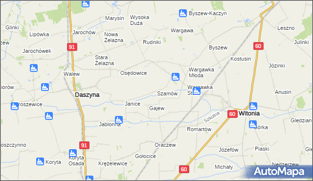 mapa Szamów, Szamów na mapie Targeo