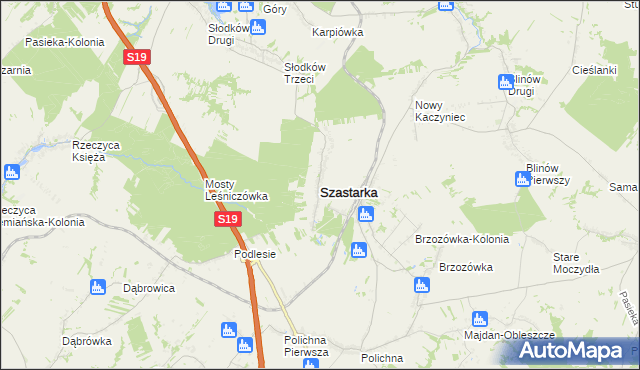 mapa Szastarka, Szastarka na mapie Targeo