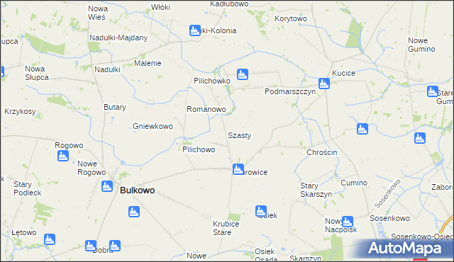 mapa Szasty, Szasty na mapie Targeo