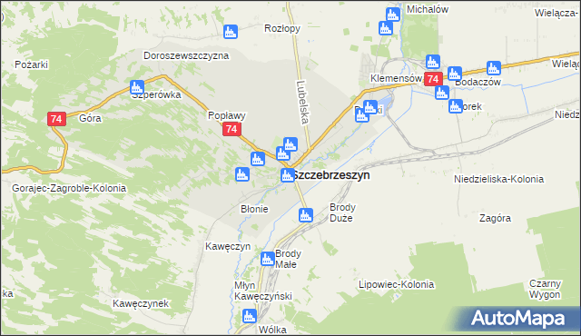 mapa Szczebrzeszyn, Szczebrzeszyn na mapie Targeo