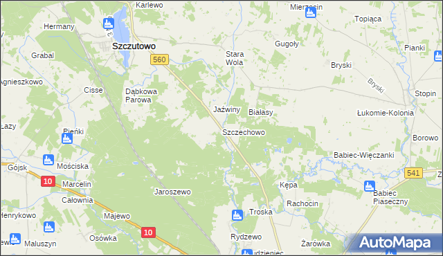 mapa Szczechowo, Szczechowo na mapie Targeo