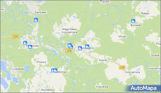 mapa Szczeglino, Szczeglino na mapie Targeo