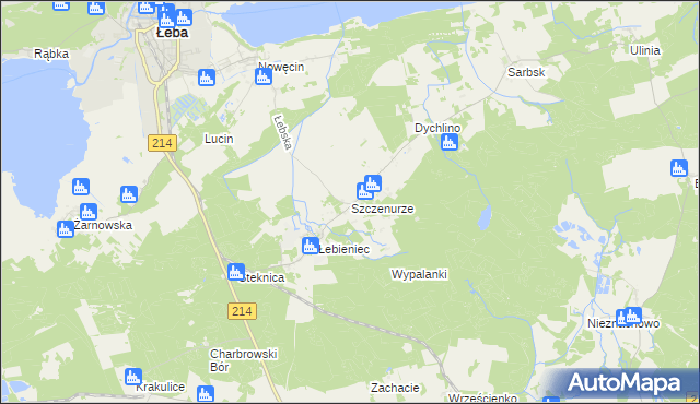 mapa Szczenurze, Szczenurze na mapie Targeo