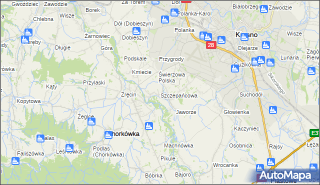 mapa Szczepańcowa, Szczepańcowa na mapie Targeo