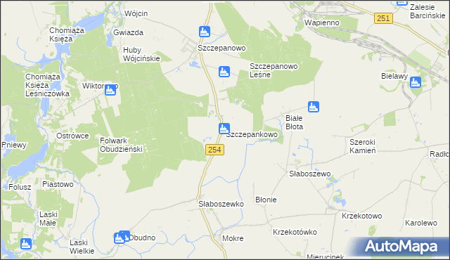 mapa Szczepankowo gmina Dąbrowa, Szczepankowo gmina Dąbrowa na mapie Targeo