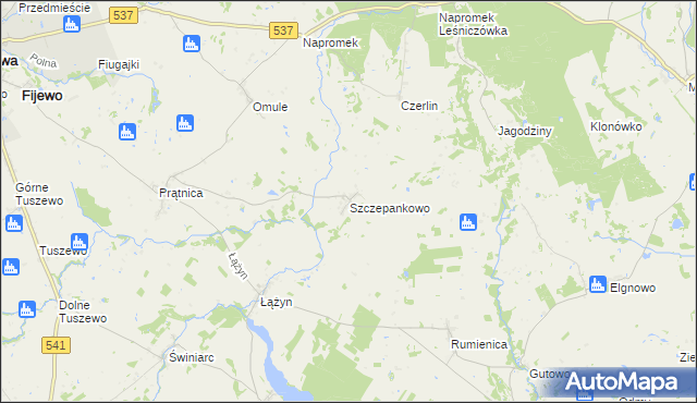 mapa Szczepankowo gmina Lubawa, Szczepankowo gmina Lubawa na mapie Targeo