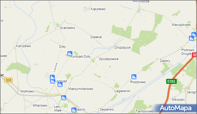 mapa Szczepowice, Szczepowice na mapie Targeo