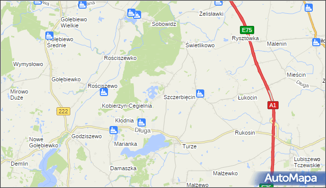 mapa Szczerbięcin, Szczerbięcin na mapie Targeo