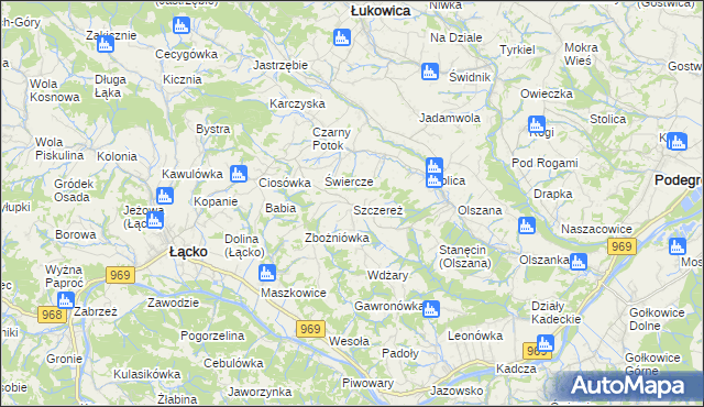 mapa Szczereż, Szczereż na mapie Targeo