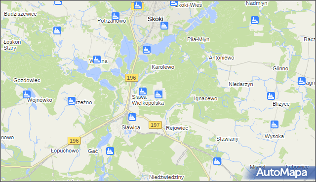 mapa Szczodrochowo gmina Skoki, Szczodrochowo gmina Skoki na mapie Targeo