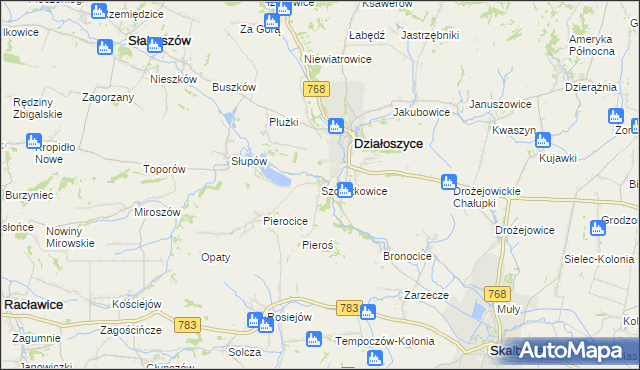 mapa Szczotkowice, Szczotkowice na mapie Targeo