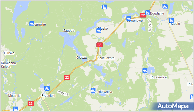 mapa Szczuczarz, Szczuczarz na mapie Targeo