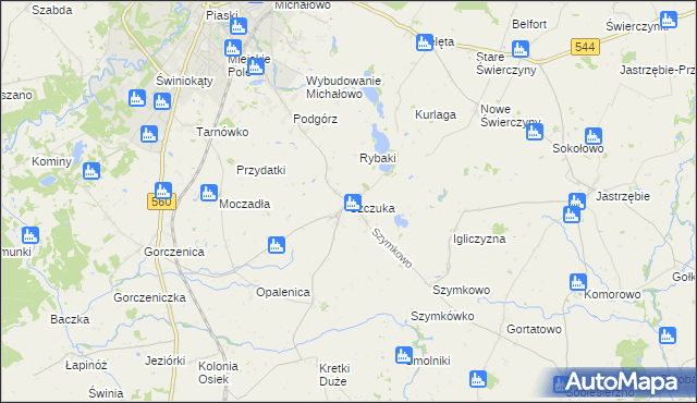 mapa Szczuka, Szczuka na mapie Targeo