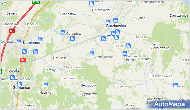 mapa Szczukocice, Szczukocice na mapie Targeo