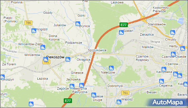 mapa Szczukowskie Górki, Szczukowskie Górki na mapie Targeo