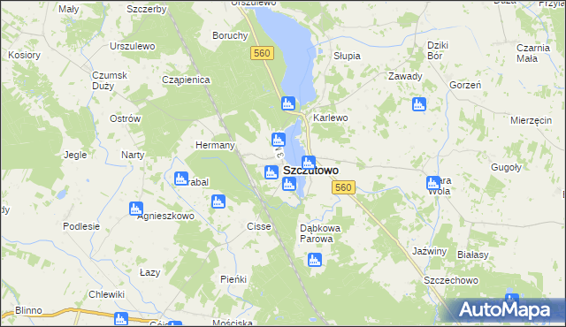 mapa Szczutowo powiat sierpecki, Szczutowo powiat sierpecki na mapie Targeo